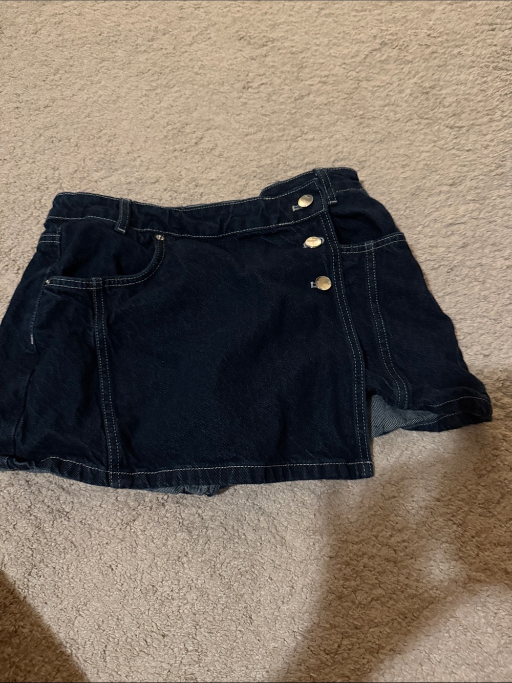 ZaraDenim Skort with Side Button Detail size m